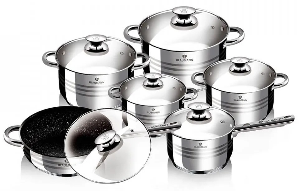 Set oale si tigai otel inoxidabil (12 piese) Gourmet Line Blaumann BL 3167