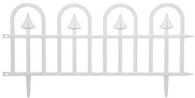 Gard de gradina decorativ, plastic alb, set 4 buc, 60x30.5 cm