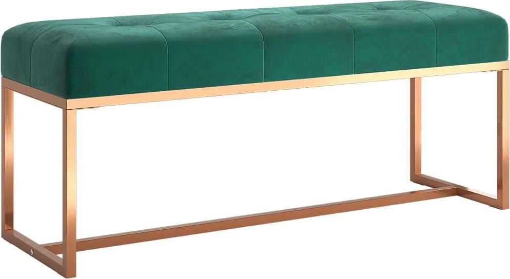 vidaXL Bancă, verde închis, 110x36x45 cm, catifea