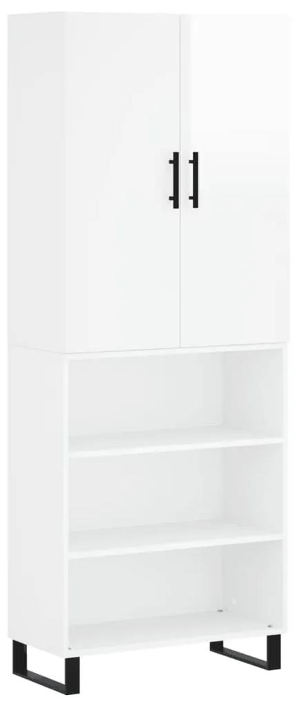 3196093 vidaXL Dulap înalt, alb extralucios, 69,5x34x180 cm, lemn compozit