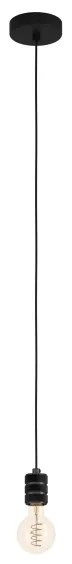 Lustră pe cablu YORTH 1xE27/40W/230V neagră Eglo 43801