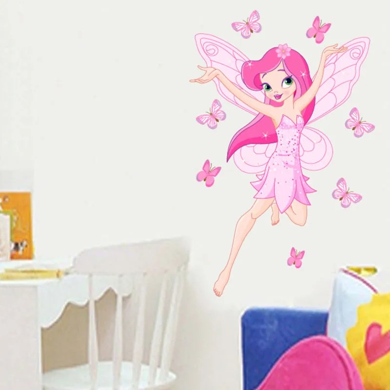 Sticker perete Zana Florilor roz