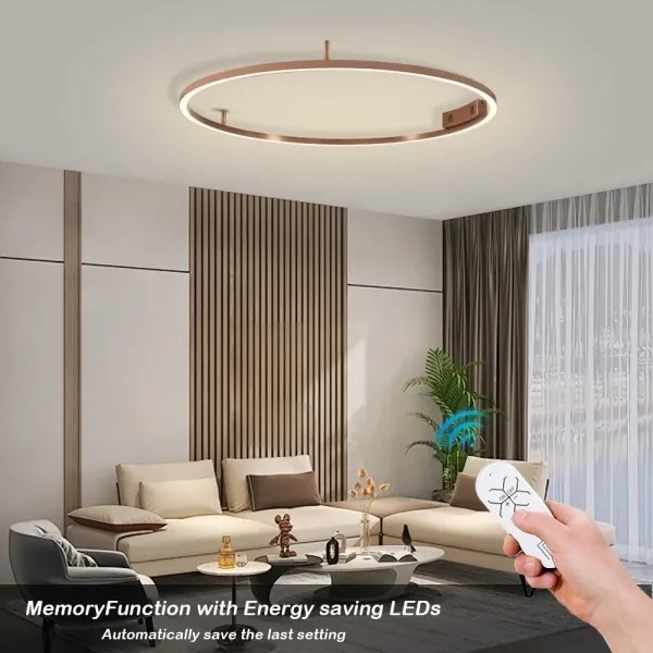 Immax NEO 07326-80C-LED Corp de iluminat de tavan dimabil FINO LED/55W/230V 80 cm Tuya aur roz + telecomandă