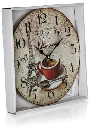 Ceas de perete Cafe Paris, diametru 34 cm