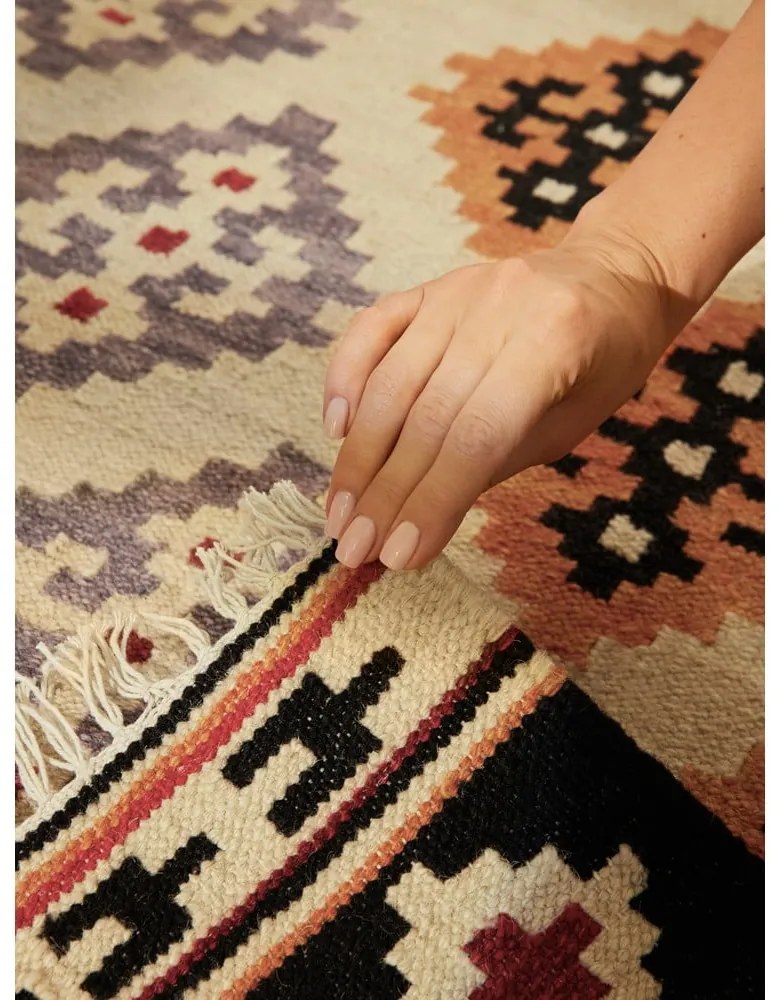 Covor roșu reversibil, țesut manual din lână 160x230 cm Kamal Kian – Nouristan