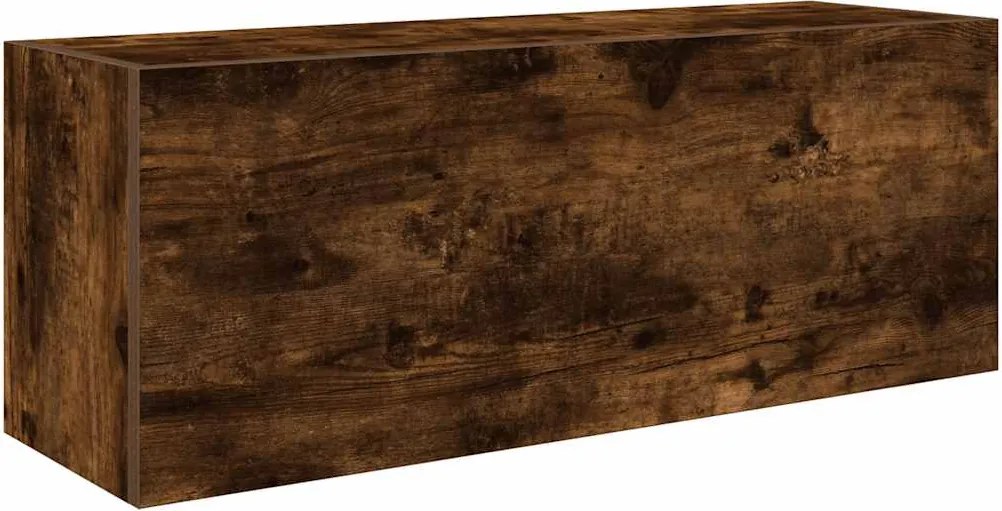 vidaXL Dulap perete baie, stejar fumuriu, 80x25x30 cm, lemn prelucrat