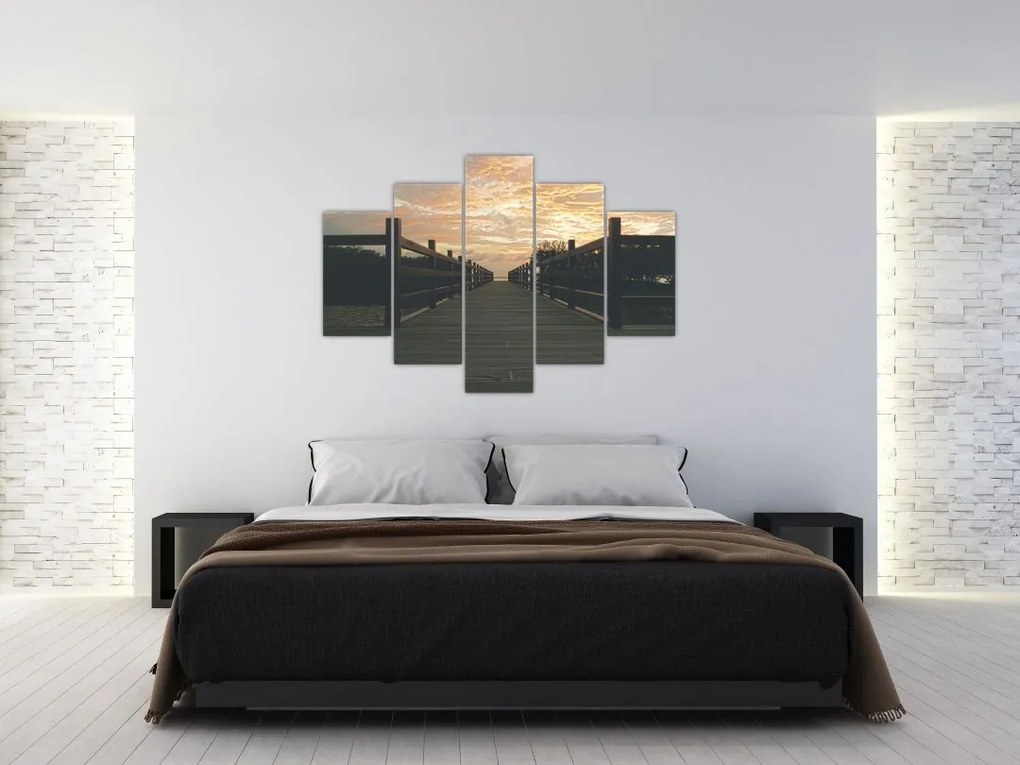 Tablou - Ponton de lemn, lac (150x105 cm)