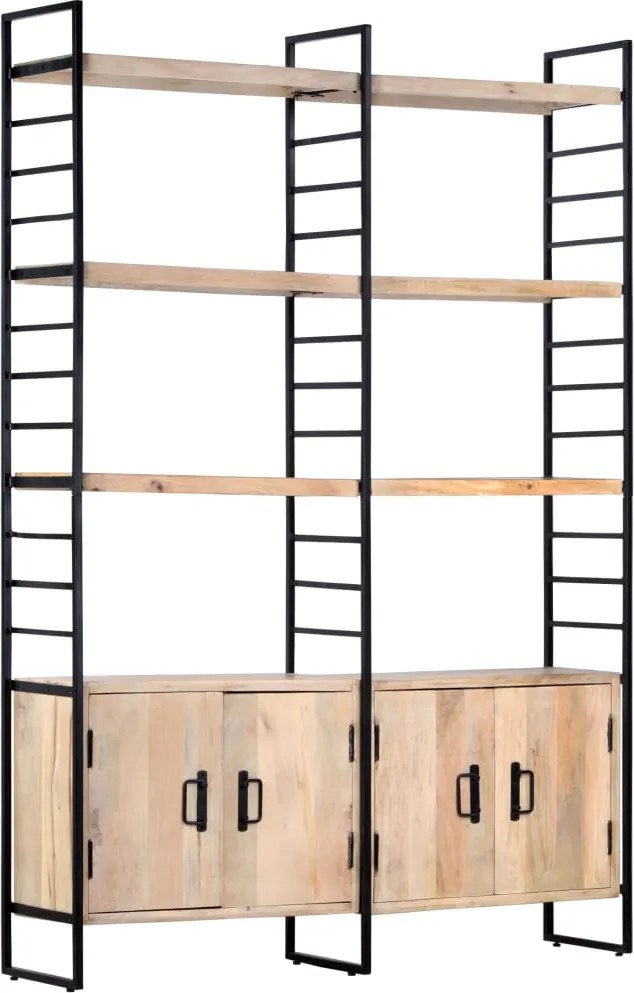 vidaXL Bibliotecă cu 4 rafturi, 124 x 30 x 180 cm, lemn masiv de mango