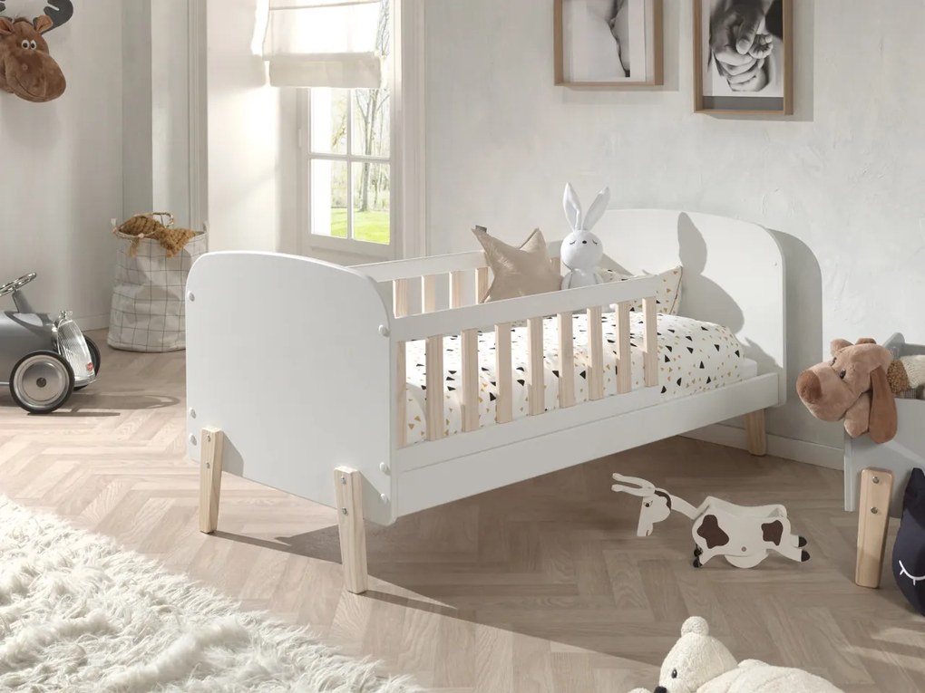 Set KIDDY format într-un Pat copii pentru copii mici (70x140) cu sertar.