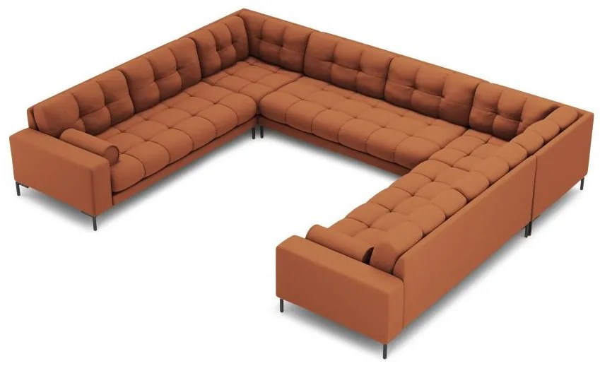 Coltar 9 locuri Bali tapitat/picioare negre – L327 x l256 x h75