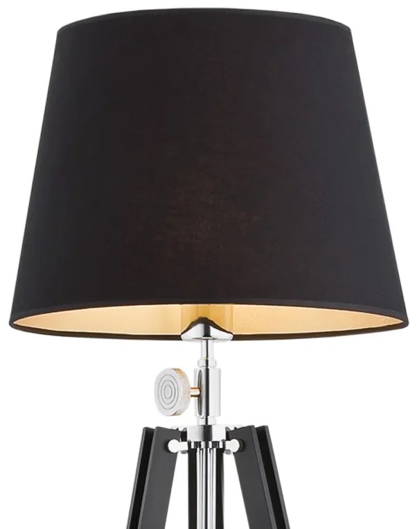 Lampadar/Lampa de podea eleganta cu trepied lemn negru ASTER