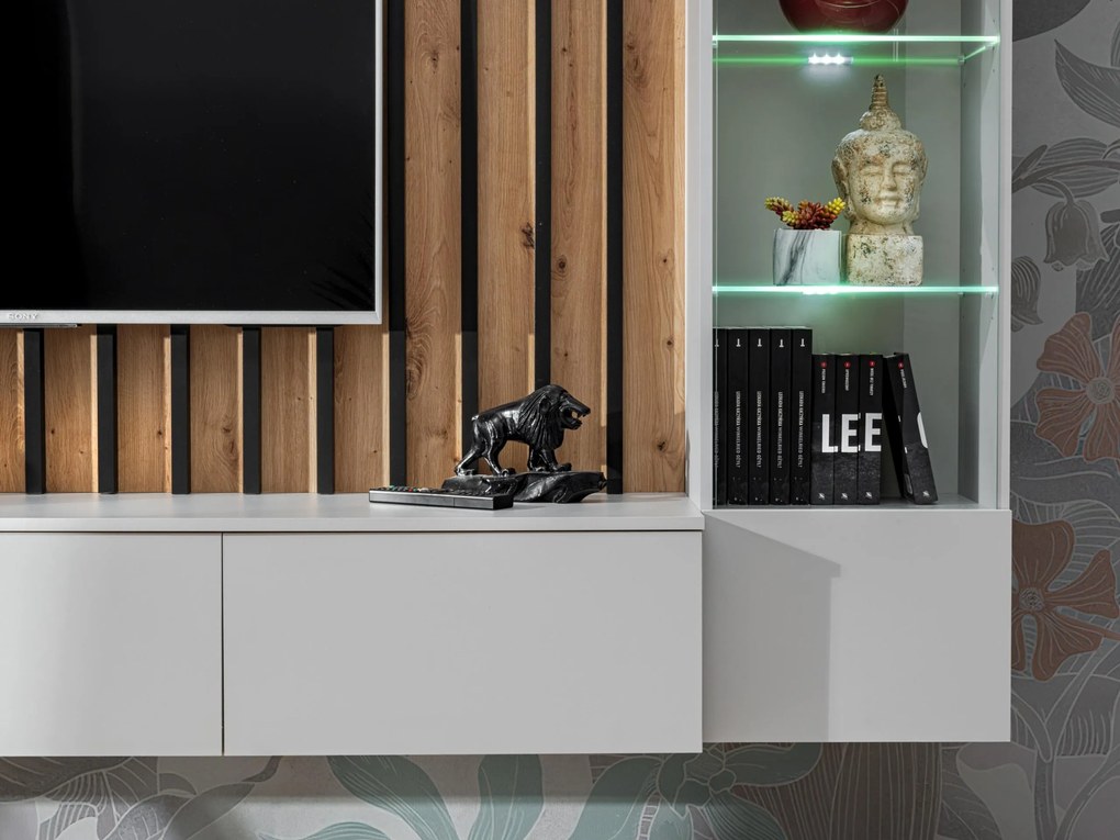 Mobilier living Vertic (stejar artisan + perla gray). 1097589