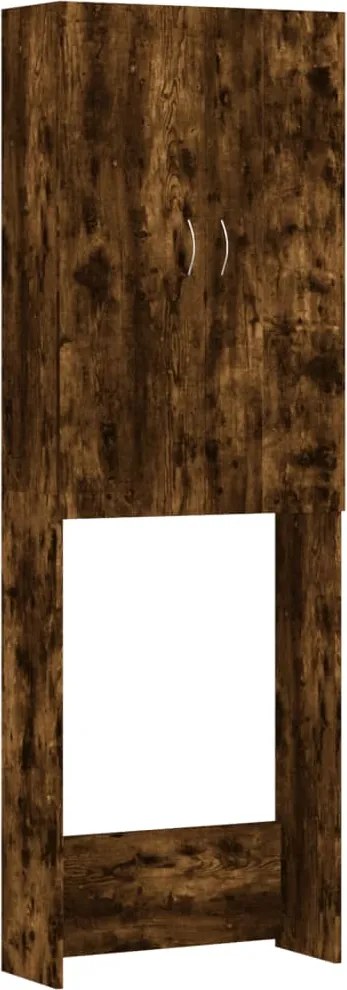 vidaXL Dulap mașină de spălat, stejar fumuriu, 64x25,5x190 cm