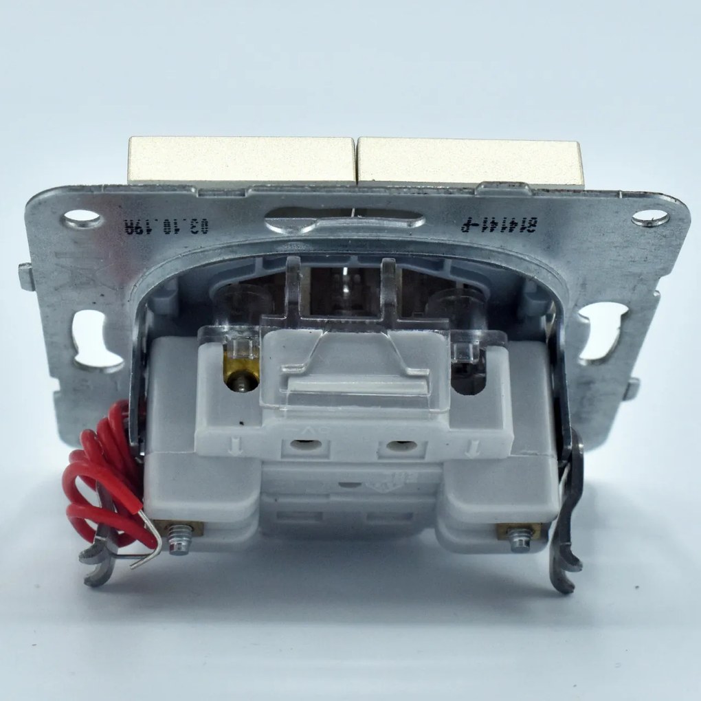 Intrerupator dublu cu led, 10A, IP20, Bronz, Panasonic Arkedia Slim / Karre Plus