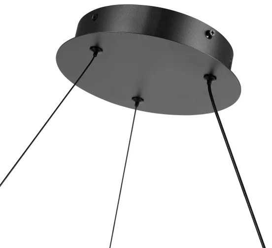 Brilagi-LED Lustră dimmabilă pe cablu TWISTER LED/75W/230V Ø 70 cm, negru + telecomandă