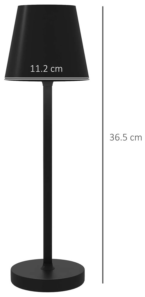 HOMCOM Lampă de Masă cu 3 Lumini Albe, Lampă de Birou Portabilă, Modernă cu Cablu Inclus, Ø11,2x36,5 cm, Negru | Aosom Romania