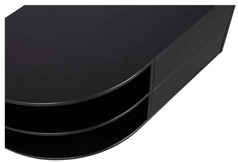 Masă TV modulară neagră din lemn masiv de pin 78x40 cm Finca – WOOOD