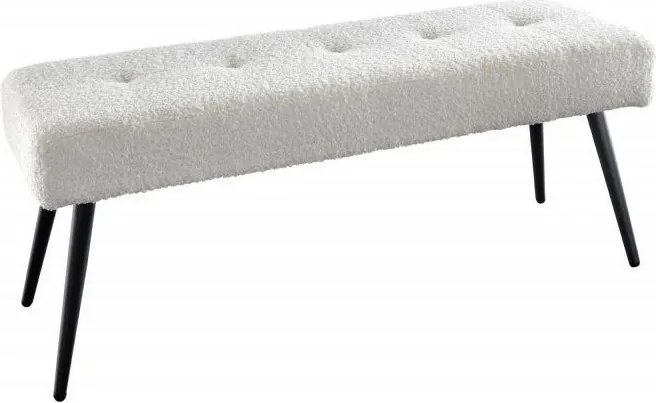 Bancheta tapitata design modern Boutique 100cm, boucle alb