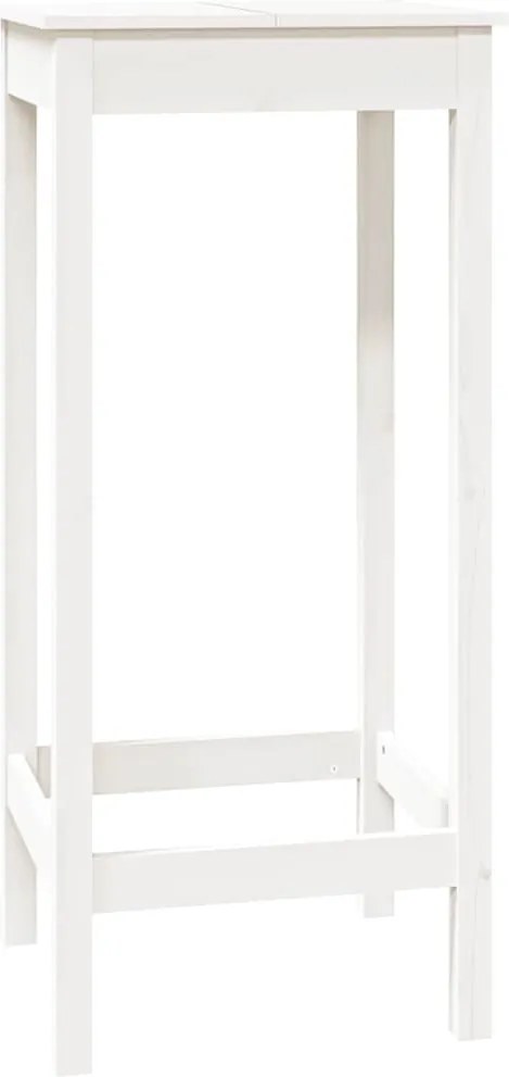 vidaXL Masă de bar, alb, 50x50x110 cm, lemn masiv de pin