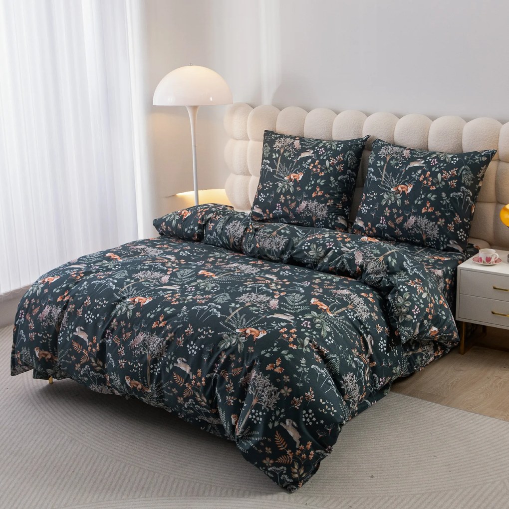 Lenjerie de pat din microfibra THE FOX AND THE HARE verde inchis Dimensiune lenjerie de pat: 2 buc 70 x 90 cm | 200 x 220 cm