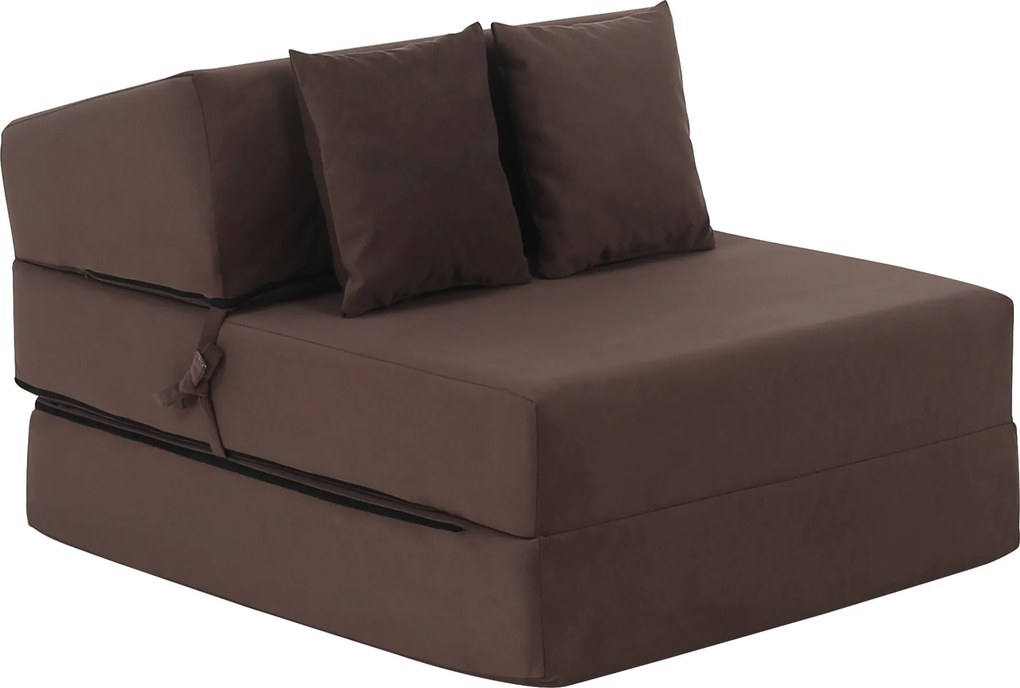Saltea pliabilă/fotoliu extensibil, 2 in 1, maro Taupe, PELOS