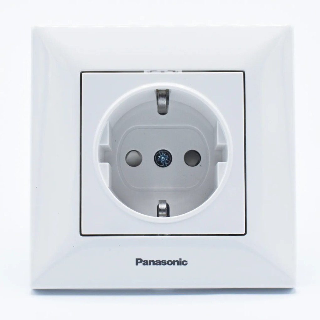 Priza simpla cu impamantare si protectie copil Arkedia Pansonic, ST, alba