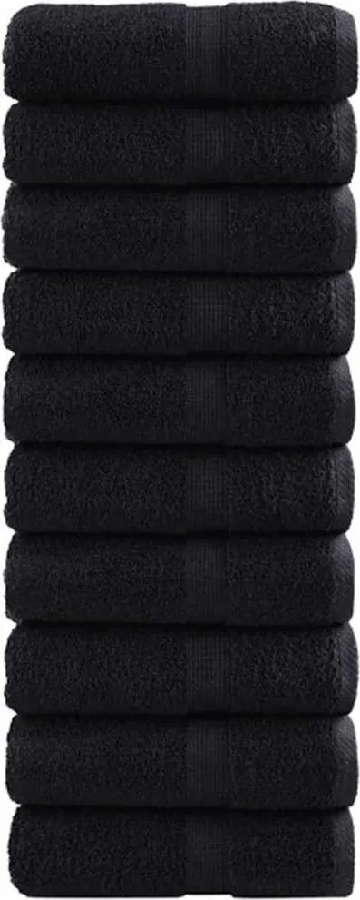 vidaXL Prosop pentru musafiri SOLUND 50 pcs Negru 30 x 30 cm 550 gsm