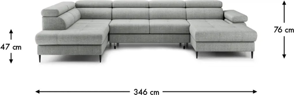 Colțar lemn masiv Cordoba III extensibil, 346 × 203 × 76 cm - Stânga