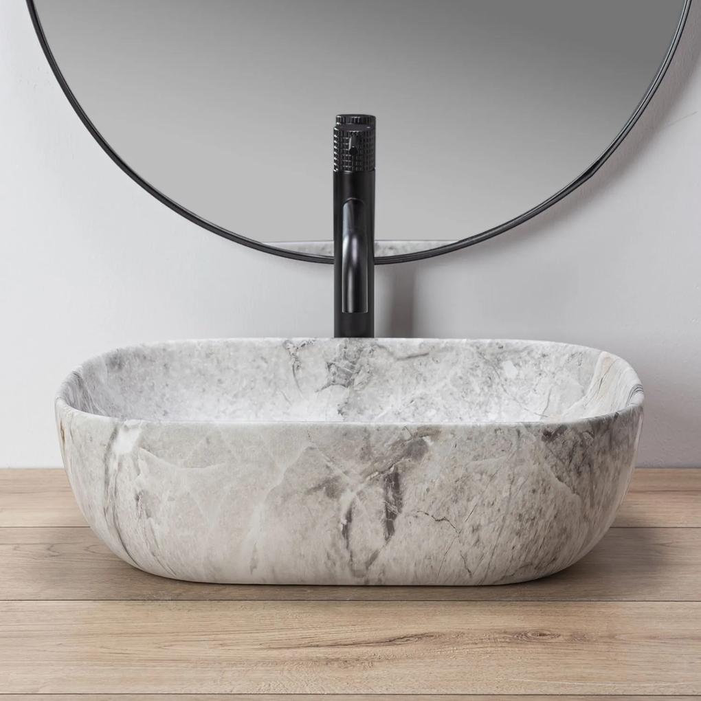Lavoar Livia Stone ceramica sanitara Marmura – 46,5 cm