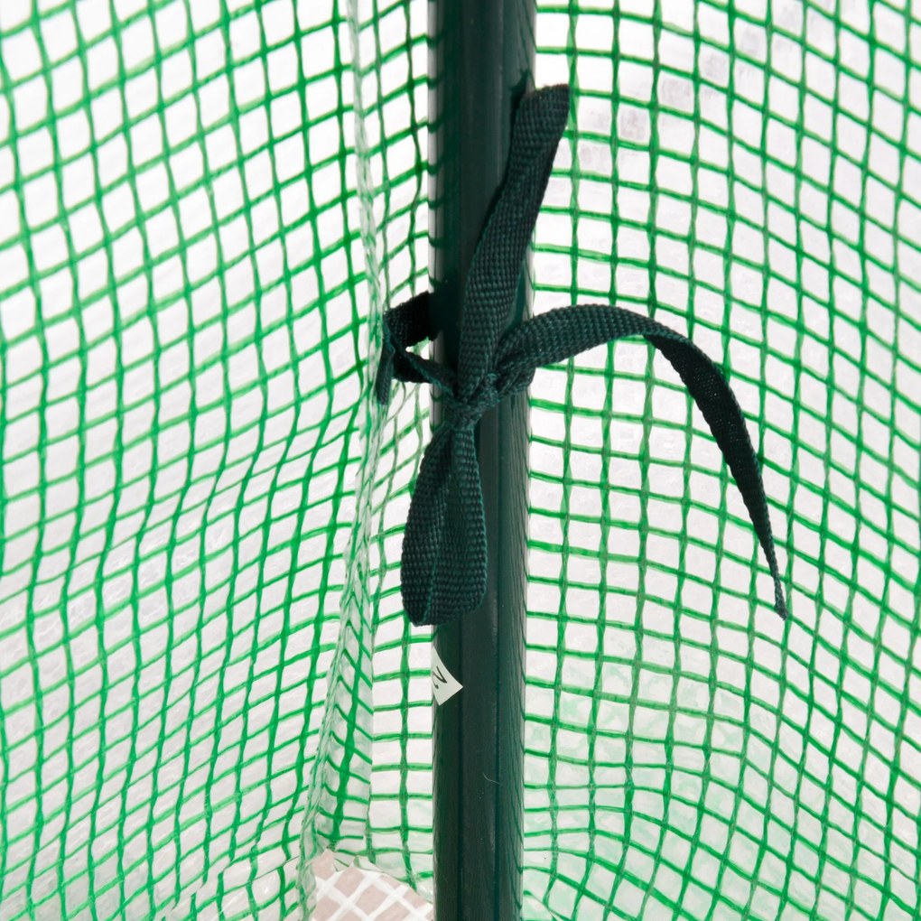 Outsunny Seră de grădină PE, seră de balcon, folie consolidată 140 g/m², structură din oţel, uşă pliabilă cu fermoar, pentru legume plante flori, interior şi exterior, 300 x 100 x 200 cm, verde | Aosom Romania