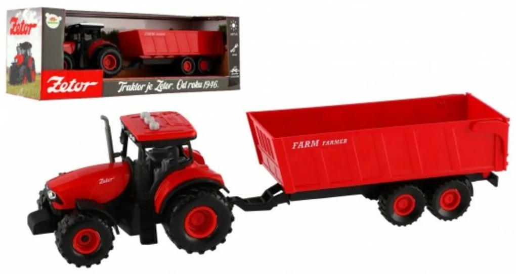 Zetor tractor cu pat plat plastic 36cm pe volant pe liliacul. cu lumină cu sunet în crab