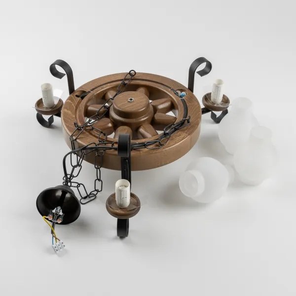 Lustră pe lanț Brilagi ROATA 3xE14/40W/230V fag/nuc