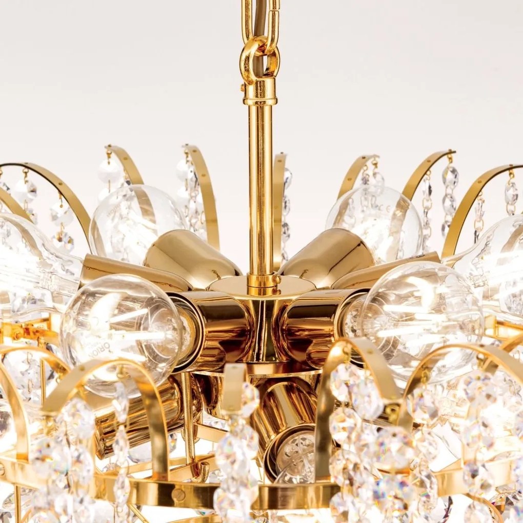 Candelabru cristal Asfour design lux KRISTALL KLASSISCH 10L gold/clear