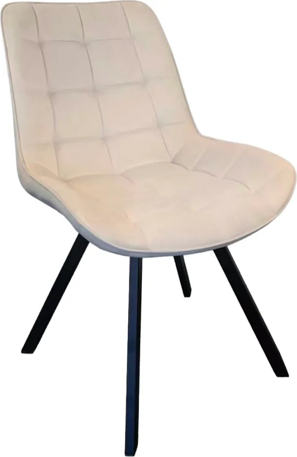 Scaun de sufragerie, ţesătură Velvet bej/negru, SAMIRA