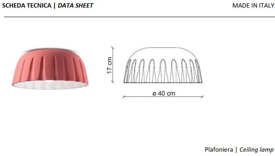 Plafoniera design italian realizat manual din ceramica MADAME GRES Small