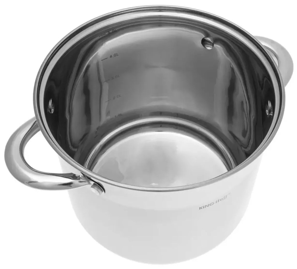 Set oale din inox cu capace, 20/22/24 cm, 5.6/7.2/9 L Kinghoff KH4310