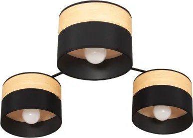 Plafonieră aplicată ALBA 3xE27/15W/230V Ø 66 cm negru/maro