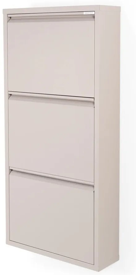 Pantofar taupe cu deschidere înclinată din metal 50x103x15 cm Billy – Spinder Design