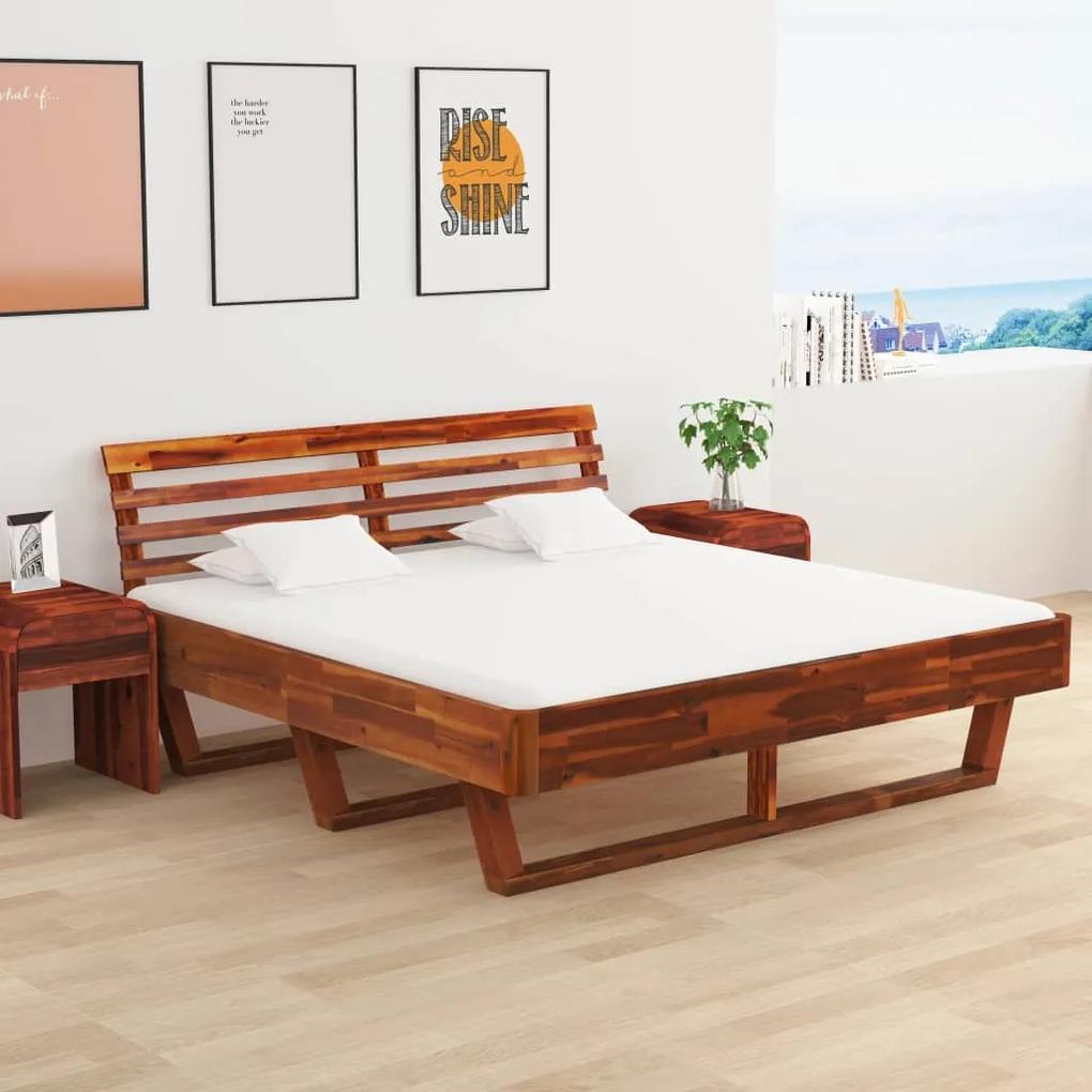 288313 vidaXL Cadru de pat, 160x200 cm, lemn masiv de acacia