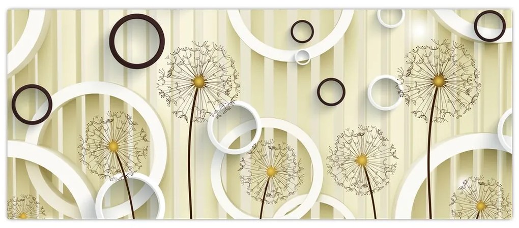 Tablou abstract a păpădiei (120x50 cm)