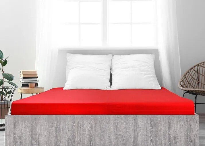 Cearșaf de pat 4Home jersey Ideal roșu, 140 x 200 cm