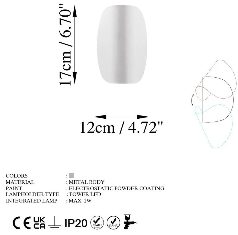 Aplică de perete albă LED Heybe – Opviq lights