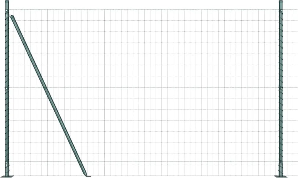 vidaXL Gard cu Stâlp Verde 1,5 x 10 m Oțel și PVC