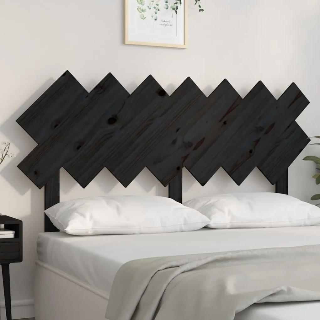 Tablie de pat, negru, 151,5x3x81 cm, lemn masiv de pin Negru, 151.5 x 3 x 81 cm, 1