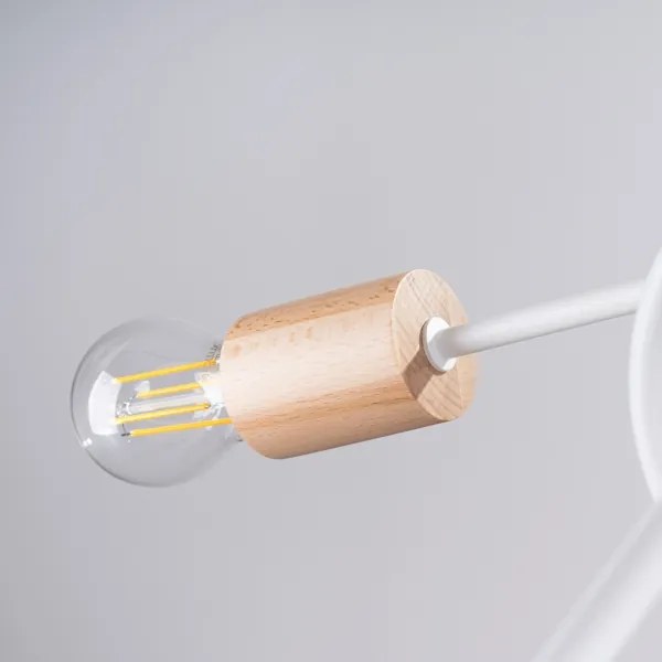 Lustră aplicată Sollux SL.1475 EMBER 5xE27/15W/230V alb/bej/fag