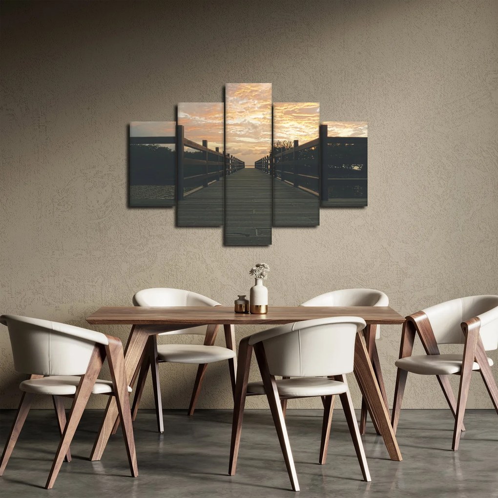 Tablou - Ponton de lemn, lac (150x105 cm)