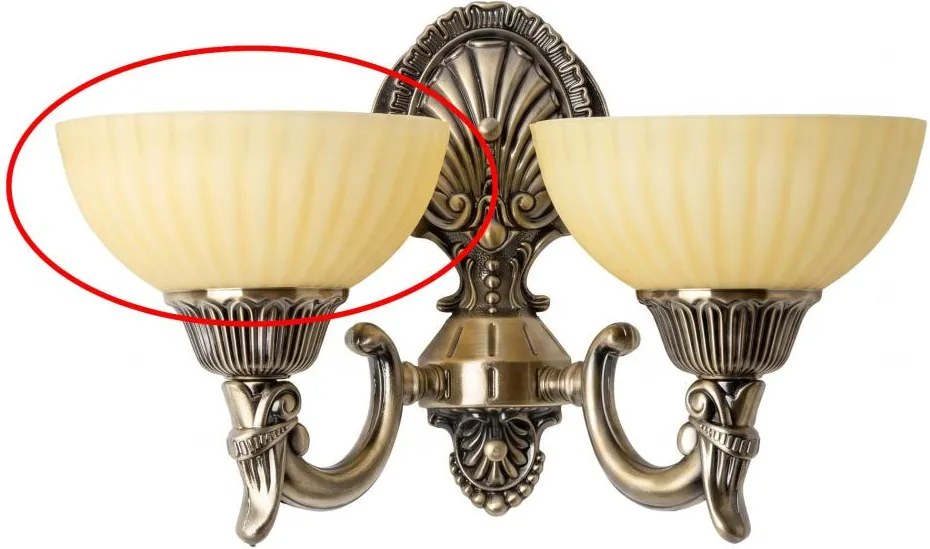 Brilagi - Sticlă de schimb pentru lampă de perete CLASSIC E14, diametru 16 cm, bej