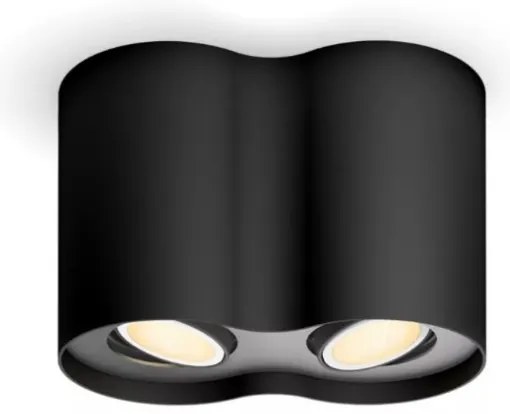 Spot LED dimabil Philips Hue PILLAR 2xGU10/4,2W/230V negru + telecomandă