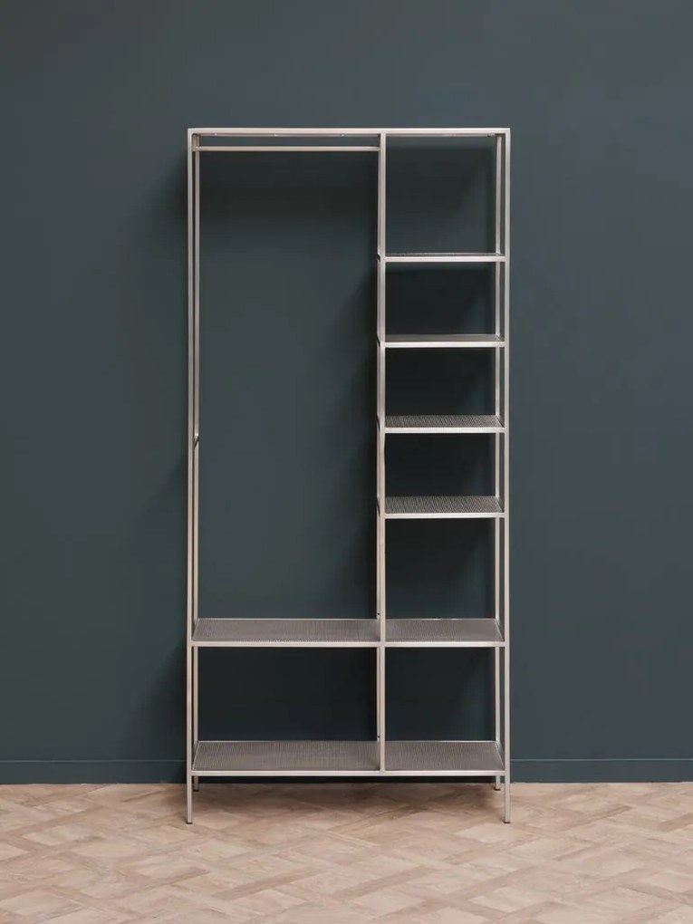Etajera cu suport pentru umerase, din metal, aspect vintage, Alliage