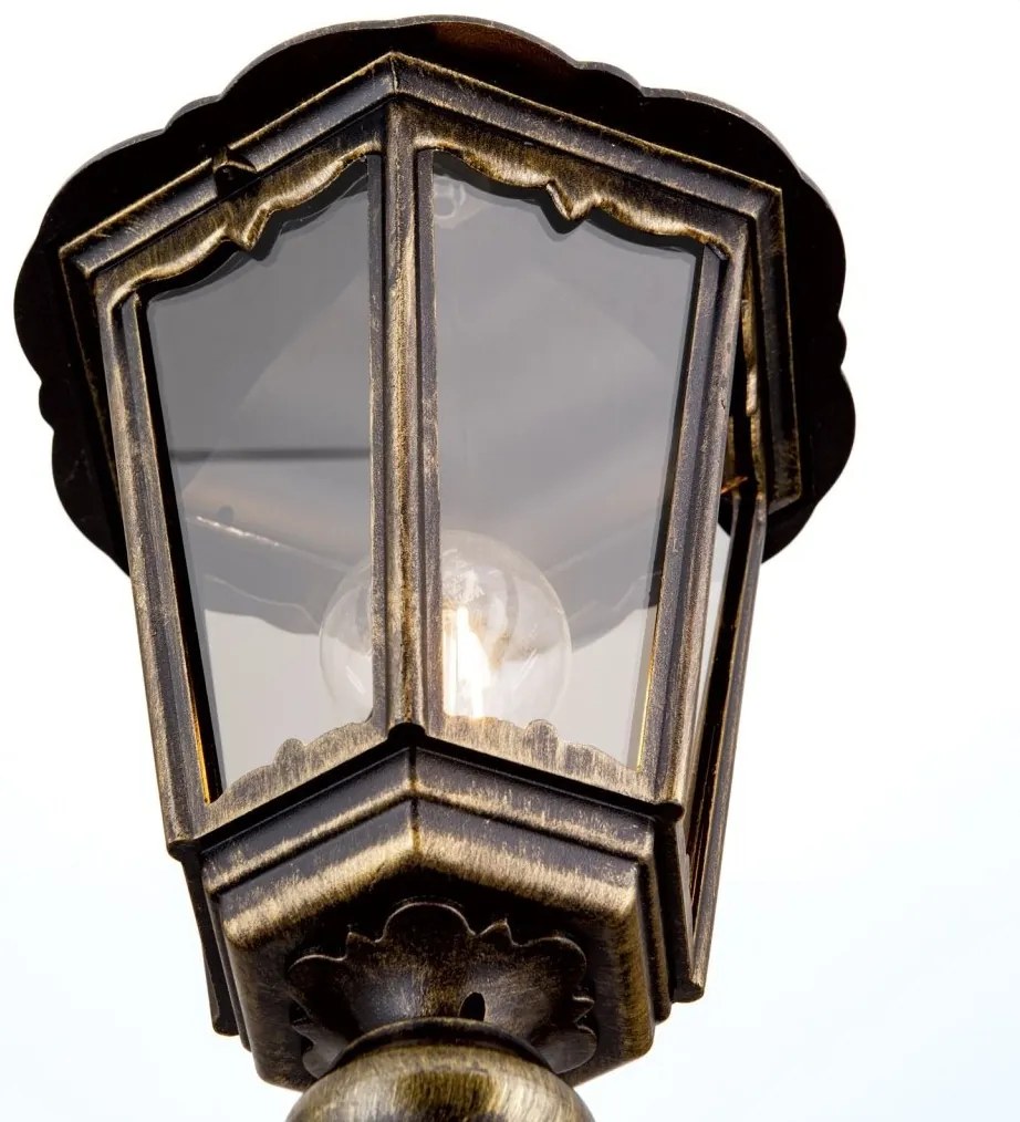 Stalp iluminat exterior stil clasic IP43 H195 Puchberg AL 11K/82506 schwarz-gold/rauch OR